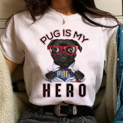 Pet Dog Cartoon Print Round Neck Short Sleeve T-Shirt – Comfortable & Stylish | PetPexi