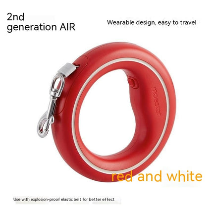 Cute Dog Automatic Retractable Dog Leash – 3m with Leather Chest Strap – Lightweight, Durable, Fluorescent Colors