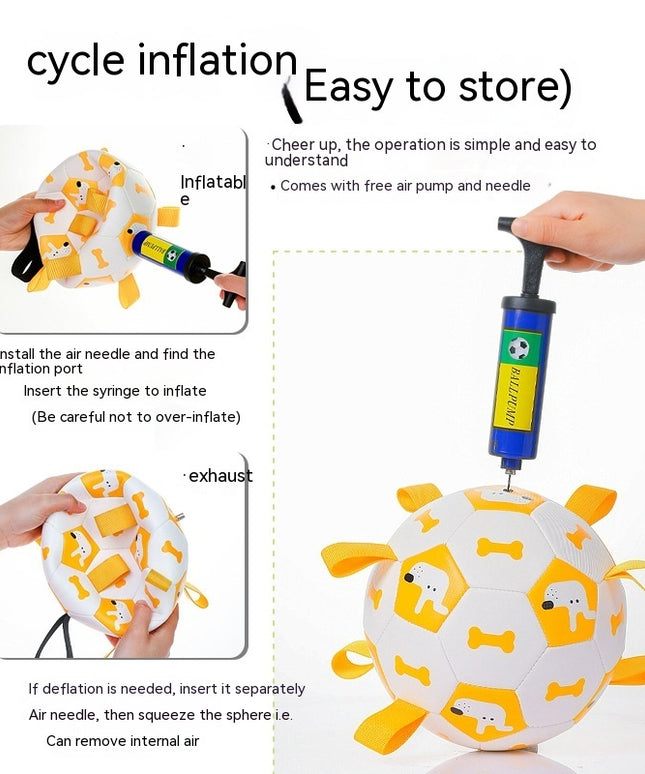 Interactive Dog Football Toy - Durable Pet Training Ball with Cute Prints