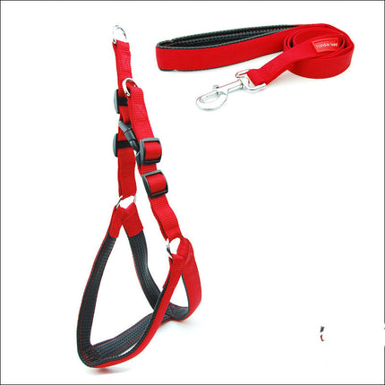 Padded Harness Leash Reflective Nylon - Adjustable Dog Leash and Harness - petpexi.com