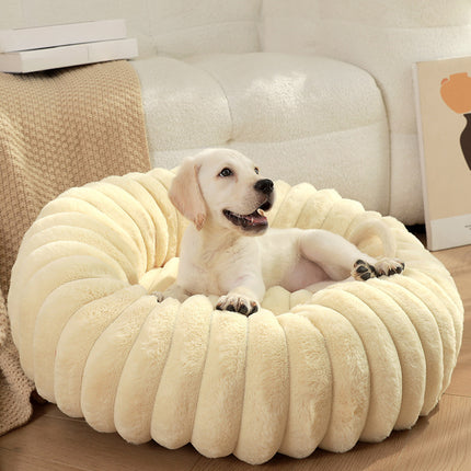 Long Plush Round Dog & Cat Bed – Winter Warm Pet Nest by Petpexi