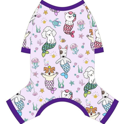 Soft Stretchy Dog Pajamas – Mermaid Onesie for Small Dogs & Cats | Petpexi