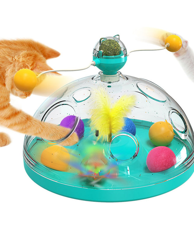 Meows Windmill Interactive Cat Toy – Catnip, Teaser Sticks & Treat Puzzle | PetPexi