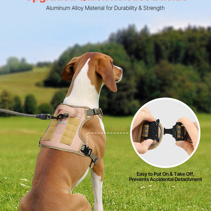 No Pull Tactical Dog Harness Adjustable Pet Vest for large dogs and French Bulldogs from petpexi.com, ideal for training and outdoor adventures.