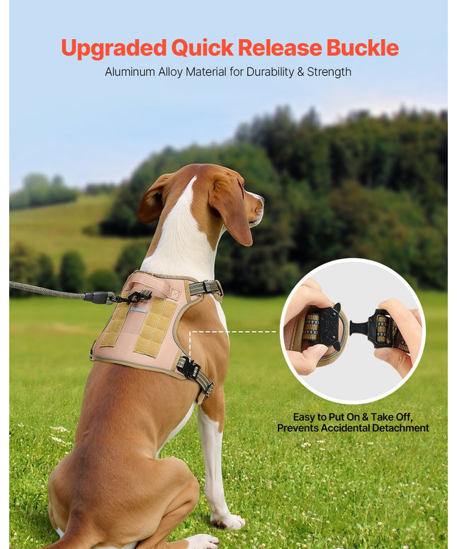 No Pull Tactical Dog Harness Adjustable Pet Vest for large dogs and French Bulldogs from petpexi.com, ideal for training and outdoor adventures.