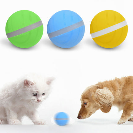 2nd Generation Intelligent Automatic Pet Toy Ball in action, made from durable food-grade ABS and silicone, available at www.petpexi.com with free US shipping.