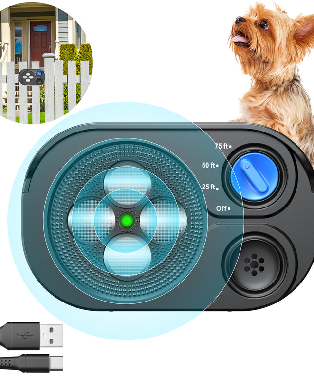 Automatic Ultrasonic Anti-Bark & Dog Training Device – Rechargeable & Waterproof