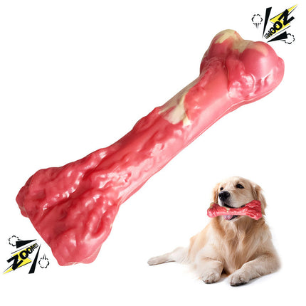 Red Pet Toy Bone Dog Molar Stick from www.petpexi.com, durable rubber chew toy for dogs, promotes dental health and bite resistance.