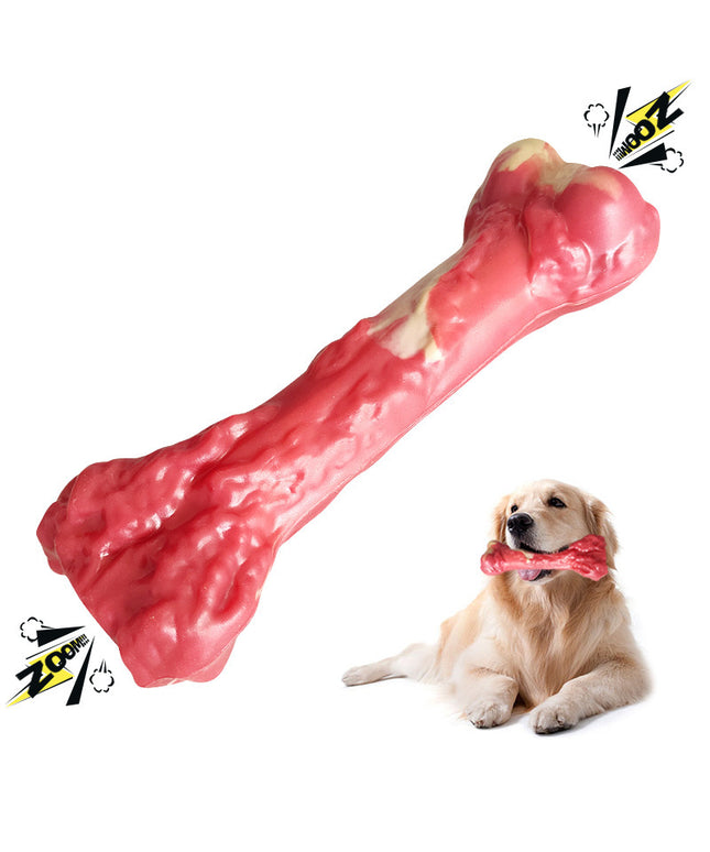 Red Pet Toy Bone Dog Molar Stick from www.petpexi.com, durable rubber chew toy for dogs, promotes dental health and bite resistance.