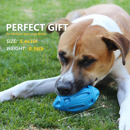 PetPexi Rubber Sounding Rugby Dog Toy in vibrant colors, durable and squeaky for interactive dog playtime, available at www.petpexi.com with free USA shipping
