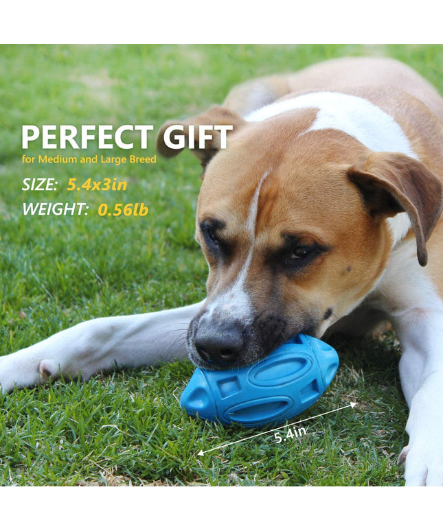 PetPexi Rubber Sounding Rugby Dog Toy in vibrant colors, durable and squeaky for interactive dog playtime, available at www.petpexi.com with free USA shipping