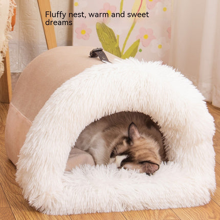Warm and cozy portable pet nest for dogs and cats – autumn and winter plush bed from PetPexi, free shipping in the USA

