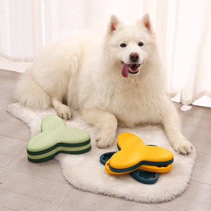 Yellow, Blue, and Green Whirlwind Educational Toy for Dogs with Interactive Slow Feeder Design from Petpexi.com