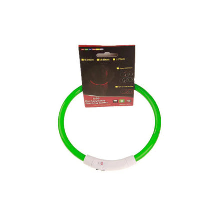 Pet Flashing USB Rechargeable Glowing Dog Collar – Safety Optical Fiber LED Necklace | Petpexi