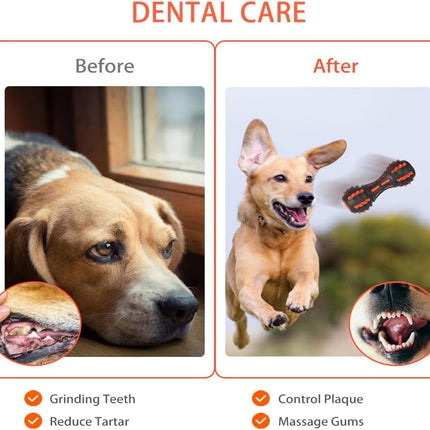 Dog Squeaky Toys For Aggressive Chewers | Durable Rubber Dumbbell Chew Toys – www.petpexi.com