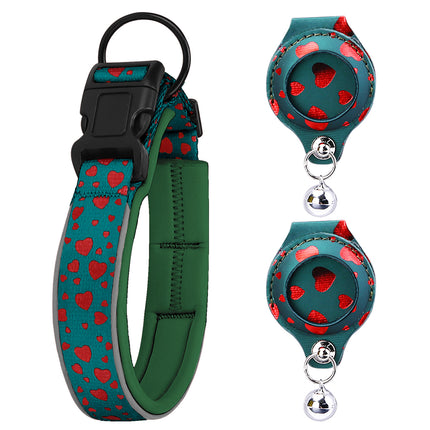 Durable Nylon AirTag Pet Collar with Leather Protective Case – Track Dogs & Cats Safely | petpexi.com