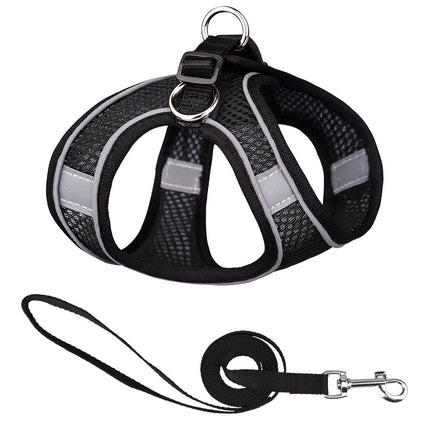 Vest-style Reflective Dog & Cat Harness with Hand Rope Leash – Petpexi