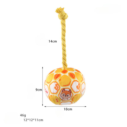 Dog Elastic Football Tug Of War Interactive Cotton Rope Ball – Durable Chew & Play Toy – www.petpexi.com