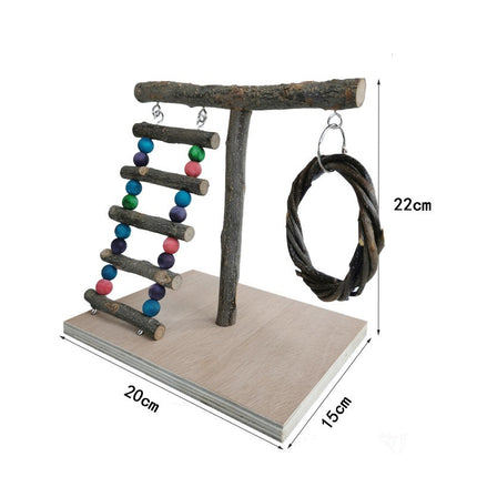 Solid Wood Parrot Station Frame Training Bird Shelf