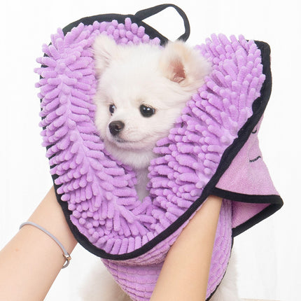 Super Absorbent Dog & Cat Bathrobe Towel – Quick-Drying Chenille Pet Towel | Petpexi