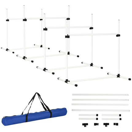 4-Piece Dog Agility Training Set with Adjustable Jump Poles & Carry Bag – PawHut