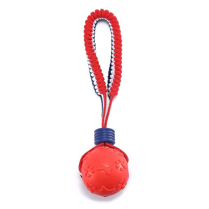 Interactive Dog Chew Ball with Rope – Teething & Training Toy | petpexi.com