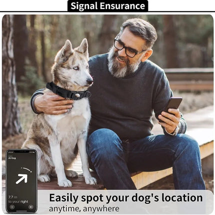 Waterproof Dog Collar with AirTag Protective Cover – Durable Nylon Pet Collar for GPS Tracking | petpexi.com