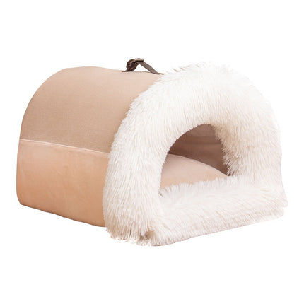 Cozy Portable Dog & Cat Nest – Warm, Plush, Foldable Bed for Autumn & Winter