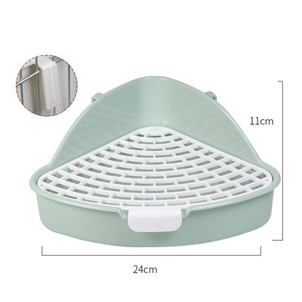 Rabbit Litter Box Bunny Corner Toilet Box Potty Trainer for Hamster, Guinea Pig, Ferret, Rat, Chinchilla Cage Pan