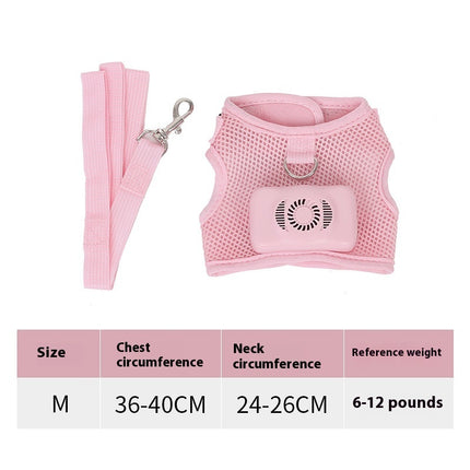 Pets Dog Vest Chest Strap Harness with Wearable Air Conditioner Cooling & Breathable Design | Petpexi