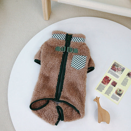 Fashion Velveteen Dog Clothes – Soft Warm Pet Outfit for Small Dogs | Petpexi
