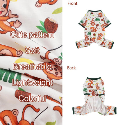 Brown Monkey Dog Pajamas for Small Dogs – Soft, Breathable & Stretchy | Petpexi