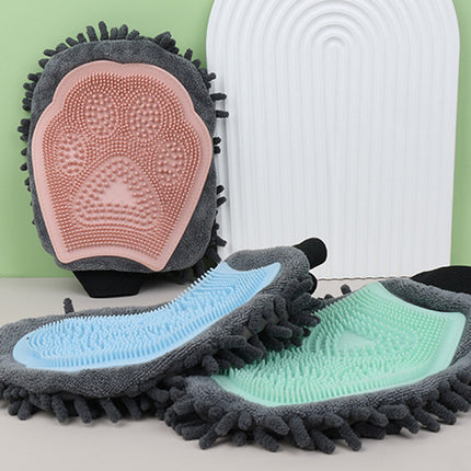 Pet Bathing Brush 2-in-1 Grooming Glove – Dual-sided Brushing, Massaging & Drying Tool | Petpexi