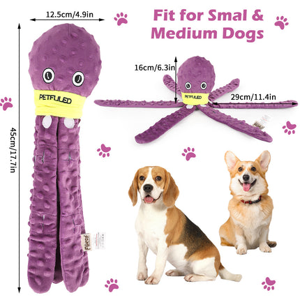 Festive Dog Snuffle Toy Plush Octopus Puzzle - Interactive Chew Toy with Slow Feeder