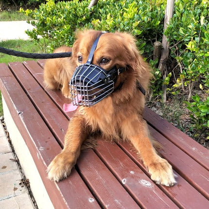 Adjustable Leather Basket Dog Muzzle with Soft Straps in Black by Petpexi, Comfortable and Anti-Bite

