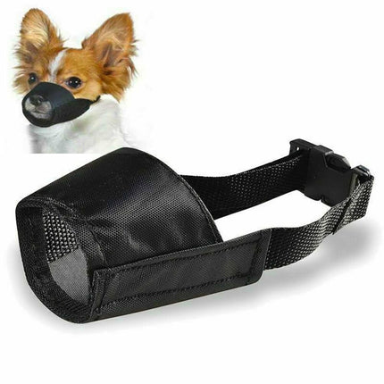 Adjustable soft breathable tribal nylon dog muzzle by Petpexi with quick-release buckle, secure and comfortable anti-bite, bark and chew guard for all dog sizes


