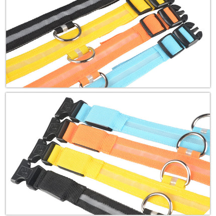 Nylon LED Luminous Dog Collar – Night Safety Flashing Glow Adjustable Pet Collar | Petpexi