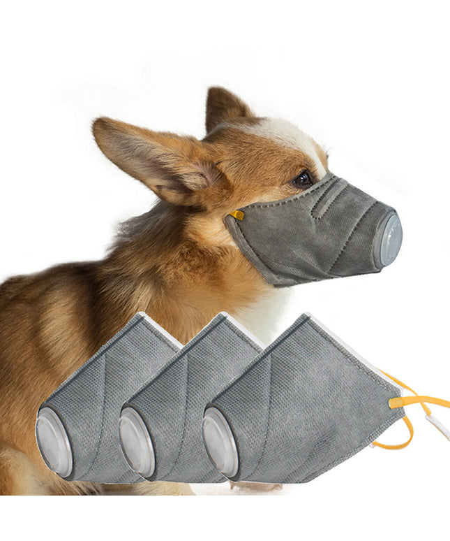 Petpexi Anti-Fog Haze and Dust Respiratory Mask for Dogs in Gray – Soft, Breathable Protective Face Mask

