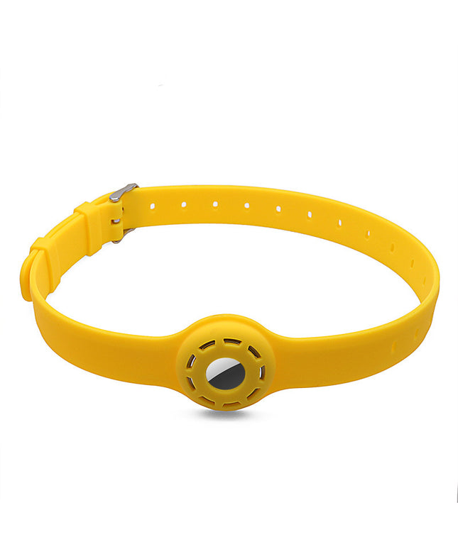Anti-lost silicone pet collar in multiple colors compatible with Apple and non-Apple Airtags for secure pet tracking from PetPexi

