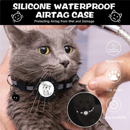 Apple Airtag Tracker Protective Cover Collar with Reflective Bell in multiple colors by www.petpexi.com

