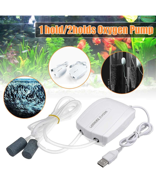 Aquarium AirPump Mini Compressor Single & Double Outlet – Durable, Silent Oxygen Pump with Fast Free Shipping USA from PetPexi

