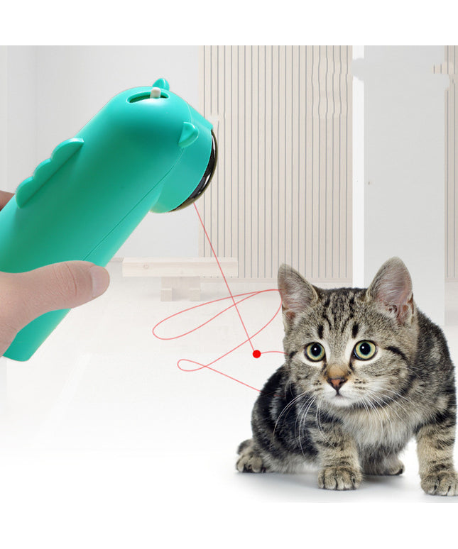 Automatic Laser Cat Pole Toy with LED Red Laser, interactive and durable plastic, available in green/white. Fast free shipping USA by Petpexi.

