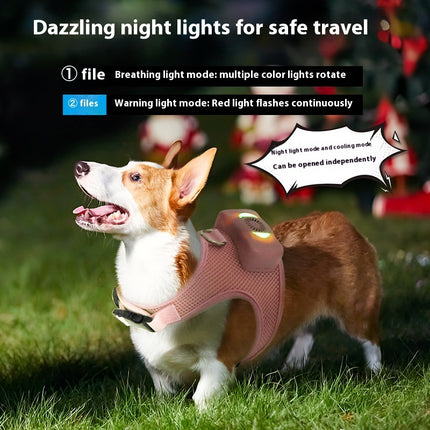 Pets Dog Vest Chest Strap Harness with Wearable Air Conditioner Cooling & Breathable Design | Petpexi