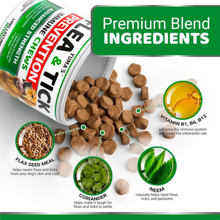 Natural Flea and Tick Prevention for Dogs – 170 Chewables – Safe Treatment for All Breeds and Ages – Made in USA – Fast & Free Shipping at www.petpexi.com