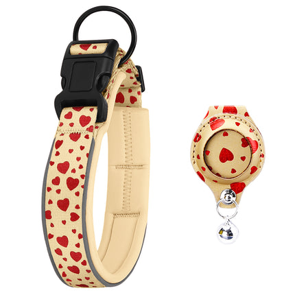 Durable Nylon AirTag Pet Collar with Leather Protective Case – Track Dogs & Cats Safely | petpexi.com