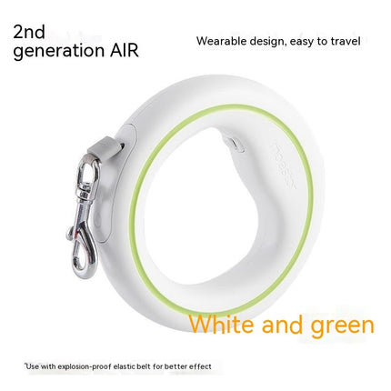 Cute Dog Automatic Retractable Dog Leash – 3m with Leather Chest Strap – Lightweight, Durable, Fluorescent Colors