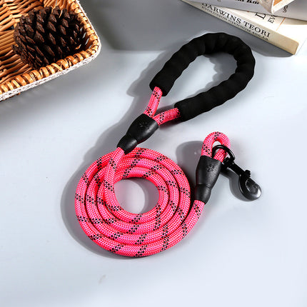 Reflective Nylon Round Rope Dog Leash – Durable Traction Belt in Multiple Colors | Petpexi