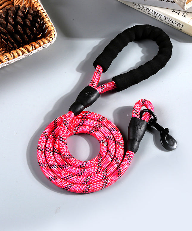 Reflective Nylon Round Rope Dog Leash – Durable Traction Belt in Multiple Colors | Petpexi