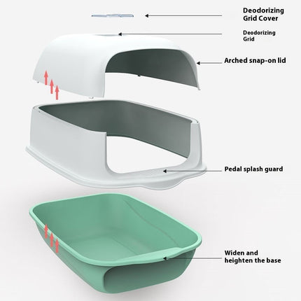Litter Box Fully Enclosed Cat Toilet – Spacious & Odor-Free | www.petpexi.com