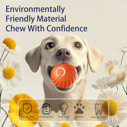 Interactive Bouncing Ball for Dogs - Self-Moving, USB Rechargeable Smart Toy
